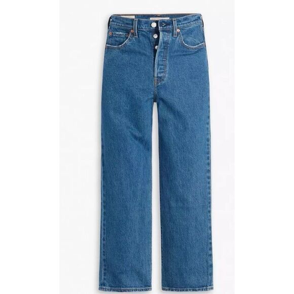 Levi’s Ribcage Straight Ankle Women’s Button Fly Jeans (Size 28W, 31L) - Picture 1 of 5
